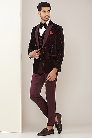 Buy Maroon Suit-Set Blazer for Men