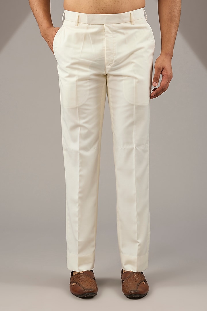 Cream Jacquard Bandhgala Set by Zoop Men at Pernia's Pop Up Shop