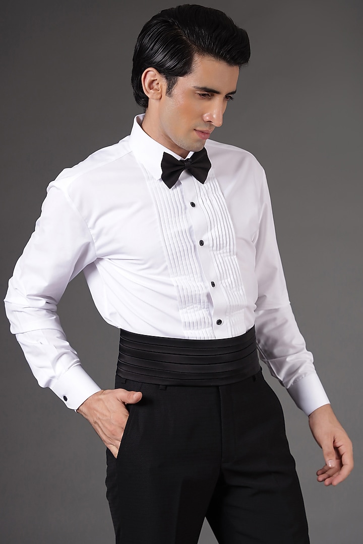 Black Jacquard & Terry Rayon Embroidered Tuxedo Set by Zoop Men at Pernia's Pop Up Shop