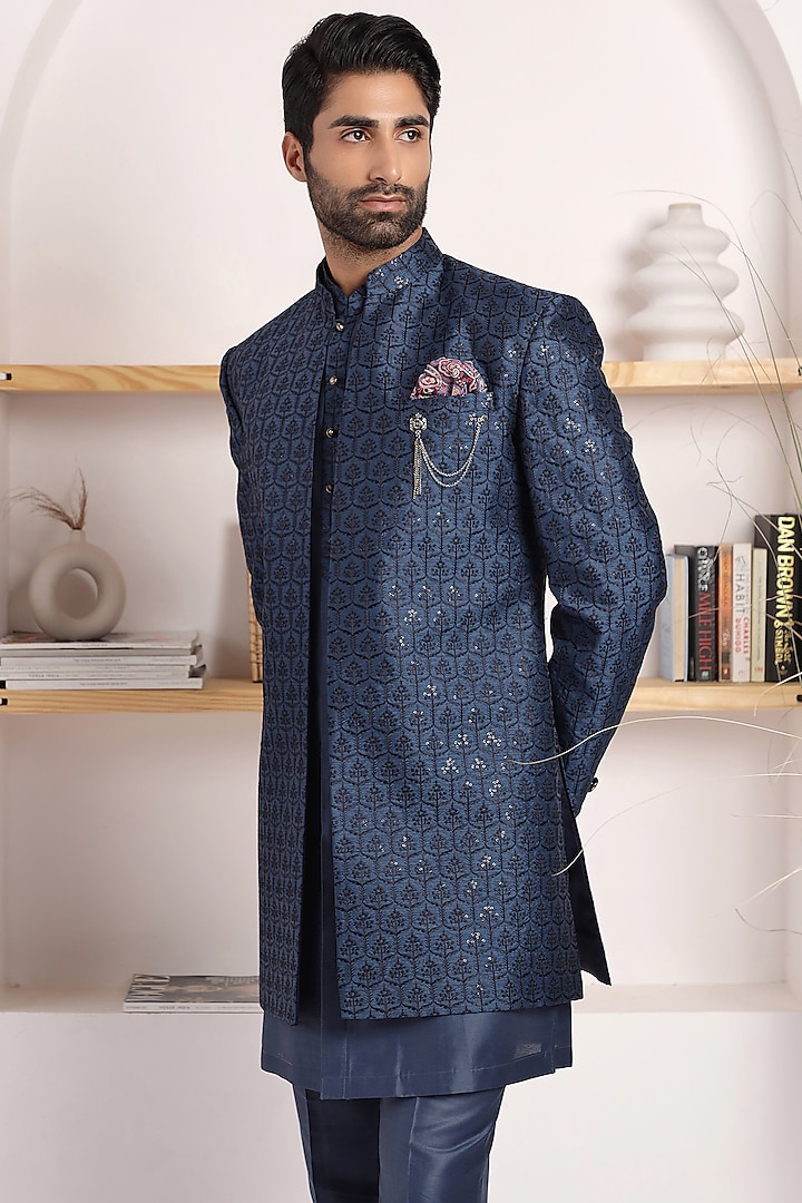 Midnight Blue Designer Indo Western