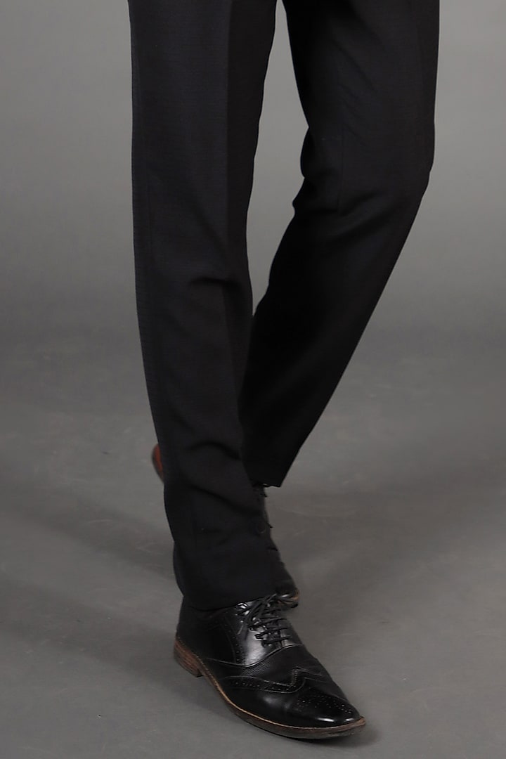 Dark Teal Jacquard & Terry Rayon Bandhgala Set by Zoop Men at Pernia's Pop Up Shop