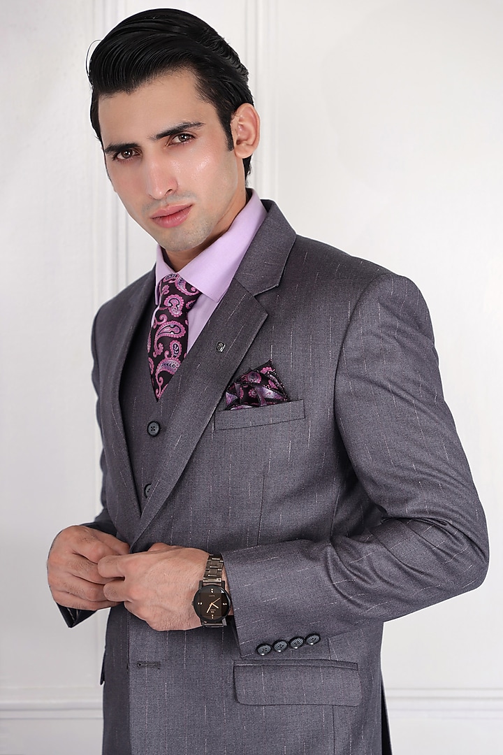 Smokey Grey Pure Cotton & Terry Rayon Suit Set by Zoop Men at Pernia's Pop Up Shop