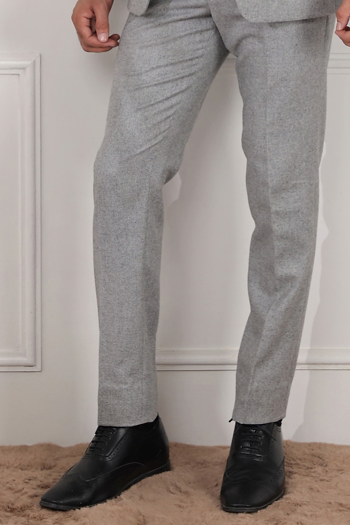 Cloud Grey Tweed & Terry Rayon Suit Set by Zoop Men at Pernia's Pop Up Shop
