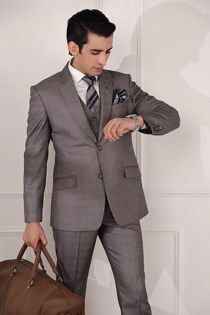 Grey Pure Cotton & Terry Rayon Printed Suit Set by Zoop Men at Pernia's Pop Up Shop