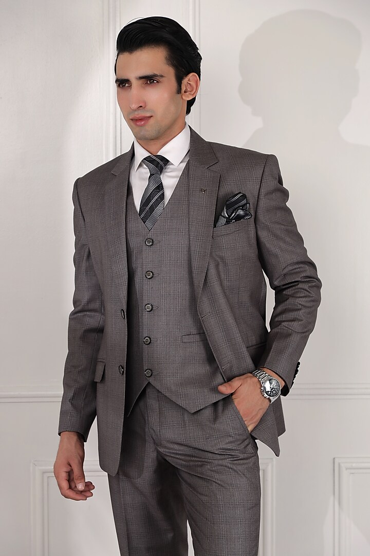 Grey Pure Cotton & Terry Rayon Printed Suit Set by Zoop Men at Pernia's Pop Up Shop
