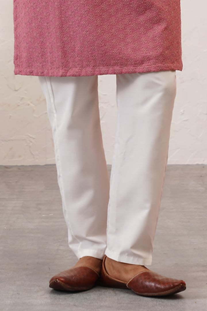Pink Jacquard Sequins Embroidered Bundi Jacket Set by Zoop Men at Pernia's Pop Up Shop