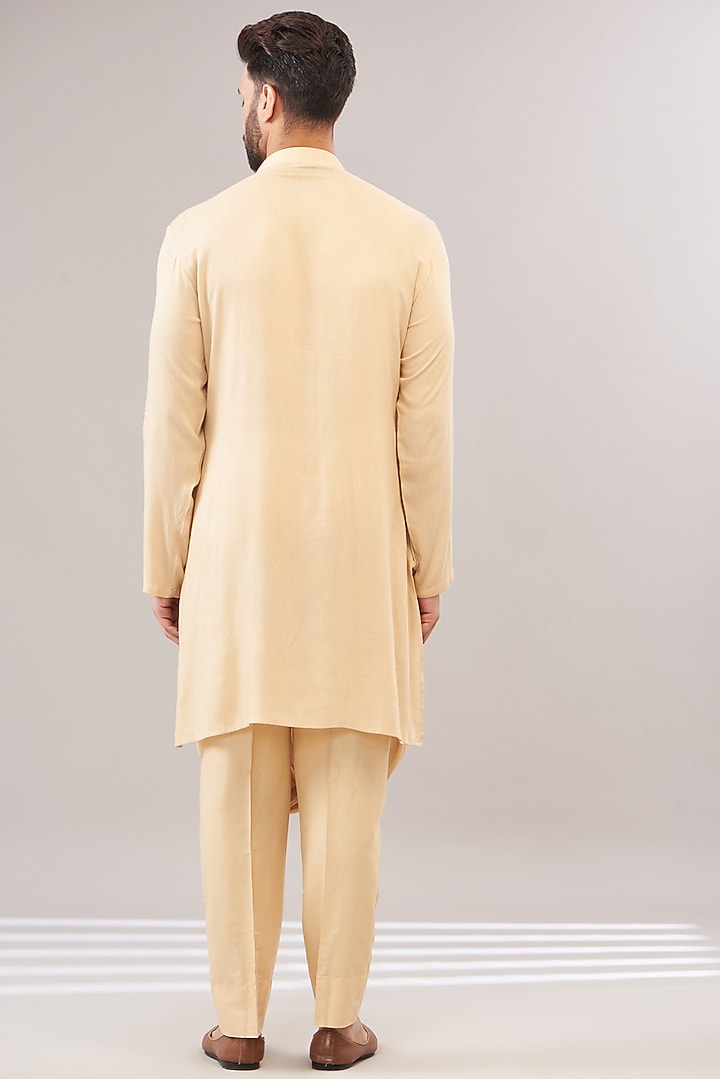 Green Turkish Jacquard Bundi Set by Zoop Men at Pernia's Pop Up Shop