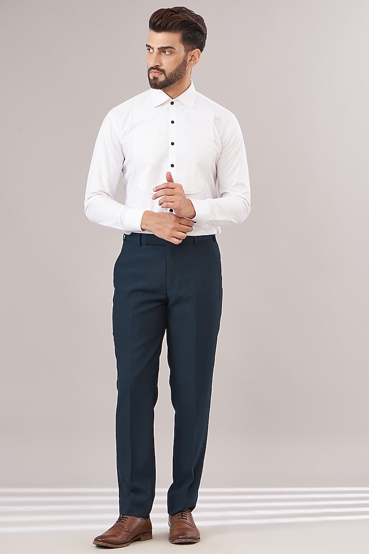 Deep Blue Terry Rayon Tuxedo Set by Zoop Men at Pernia's Pop Up Shop