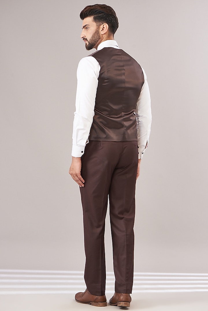 Beige Jacquard Tuxedo Set by Zoop Men at Pernia's Pop Up Shop