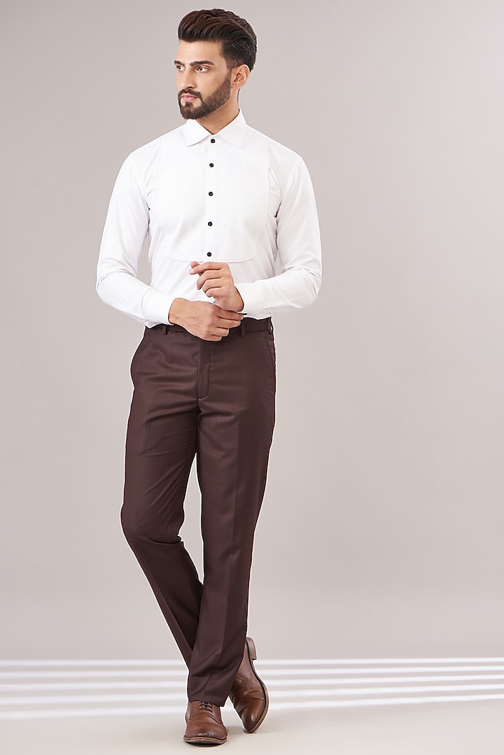 Beige Jacquard Tuxedo Set by Zoop Men at Pernia's Pop Up Shop