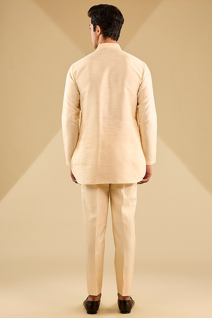 Fawn Cotton Velvet Printed Bundi Jacket Set by Zoop Men at Pernia's Pop Up Shop