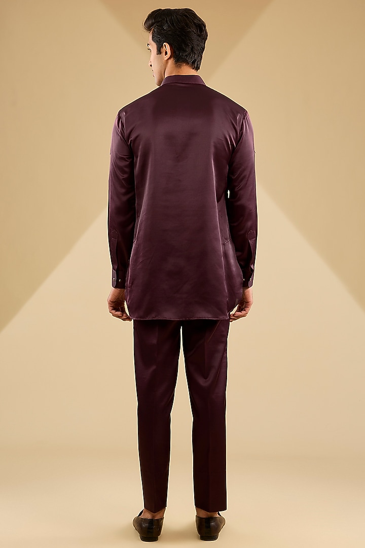 Pink Jacquard Embroidered Bundi Jacket Set by Zoop Men at Pernia's Pop Up Shop