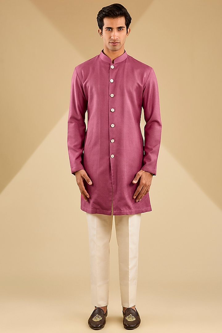 Multi-Colored Cotton Velvet Embroidered Indo-Western Set by Zoop Men at Pernia's Pop Up Shop