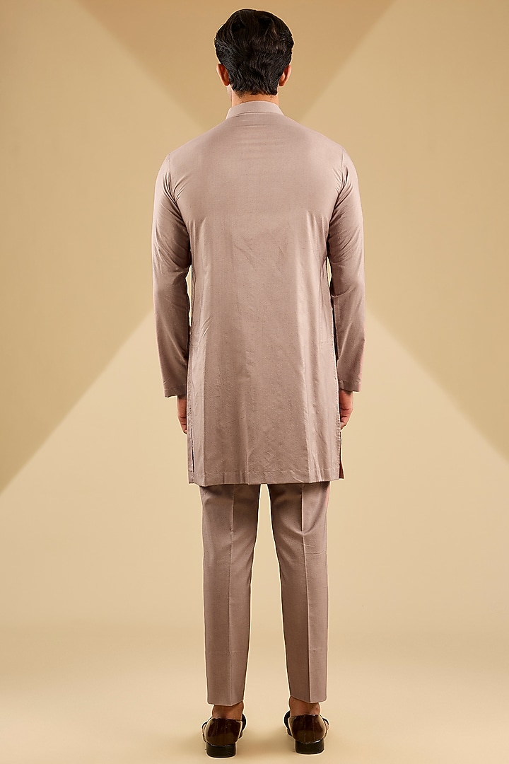 Copper Gold Jacquard Silk Embroidered Indo-Western Set by Zoop Men at Pernia's Pop Up Shop