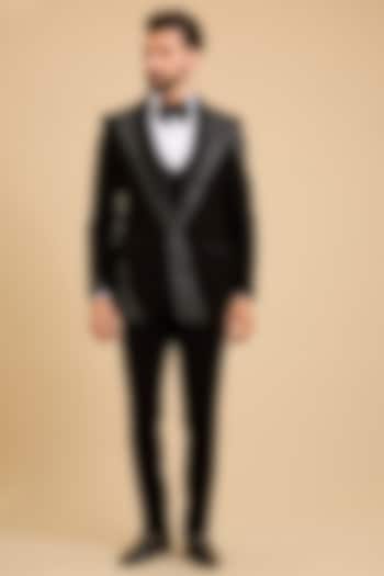 Black Velvet Tuxedo Set by Zoop Men at Pernia's Pop Up Shop