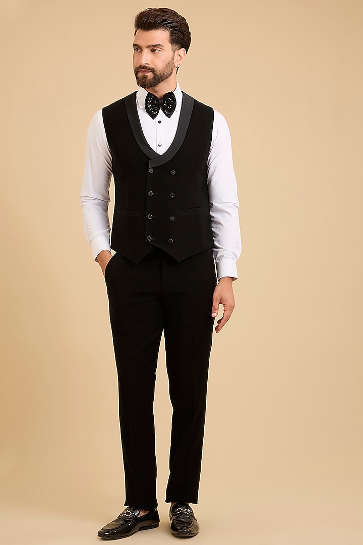 Black Velvet Tuxedo Set by Zoop Men at Pernia's Pop Up Shop