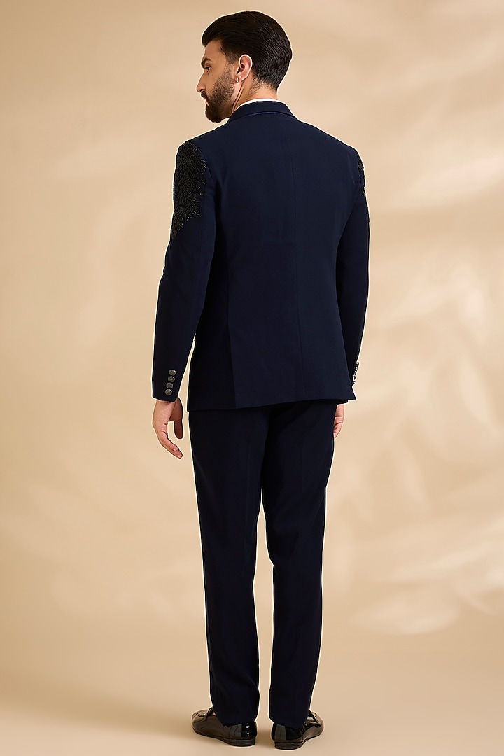 Navy Blue Suiting Tuxedo Set by Zoop Men at Pernia's Pop Up Shop