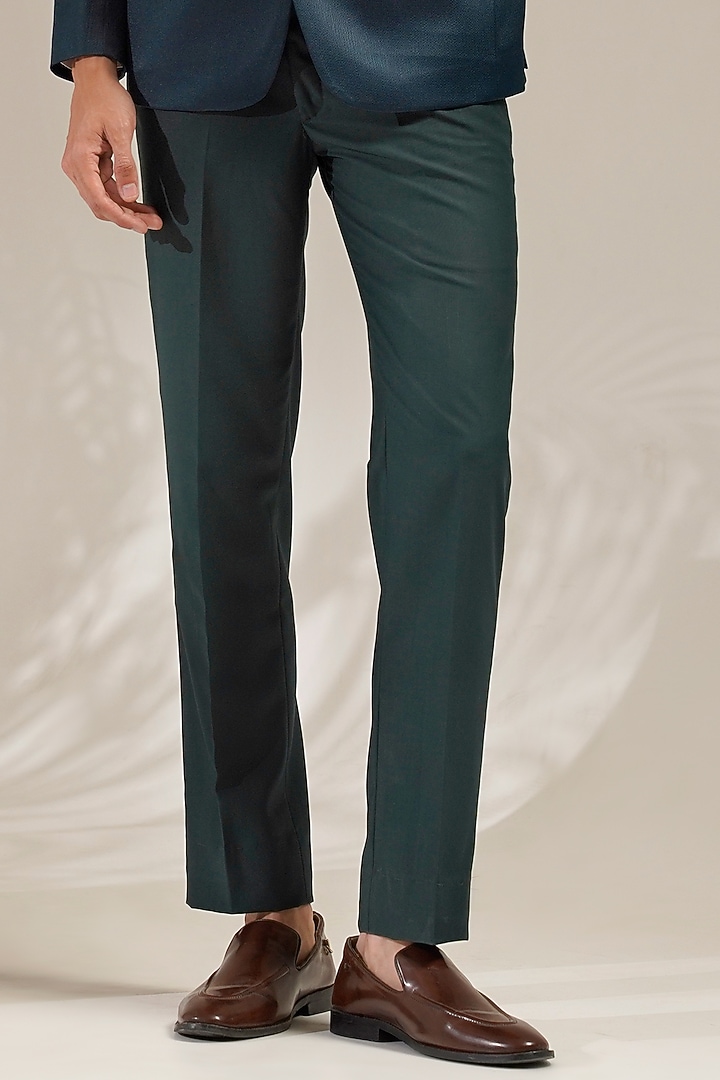 Teal Jacquard Tuxedo Set by Zoop Men at Pernia's Pop Up Shop