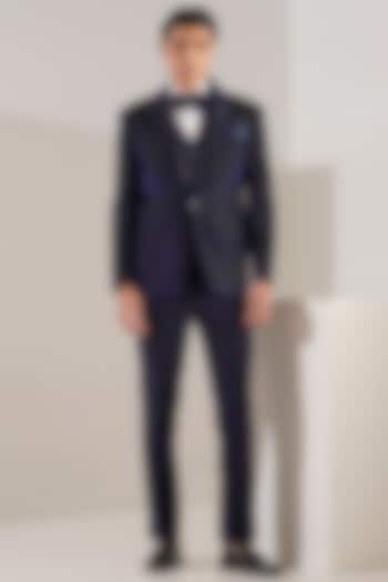 Blue Velvet Tuxedo Set by Zoop Men at Pernia's Pop Up Shop