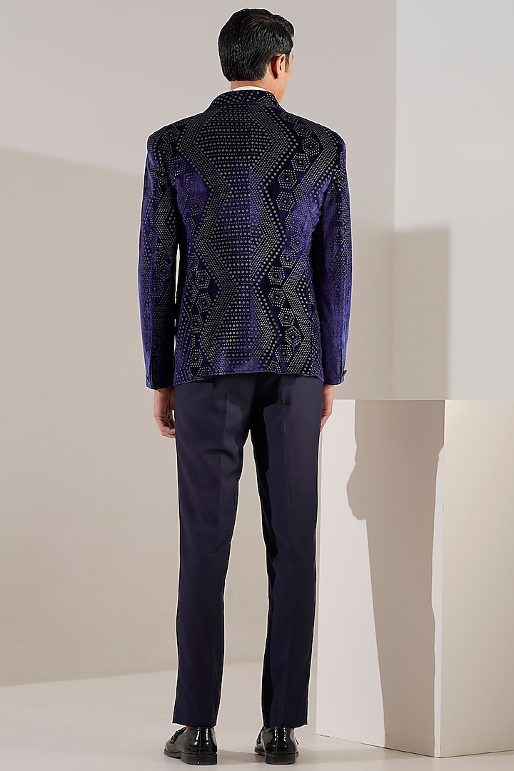 Buy Zoop Men Blue Velvet Tuxedo Set at 2023