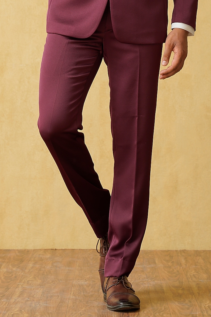 Wine Jacquard Tuxedo Set by Zoop Men at Pernia's Pop Up Shop