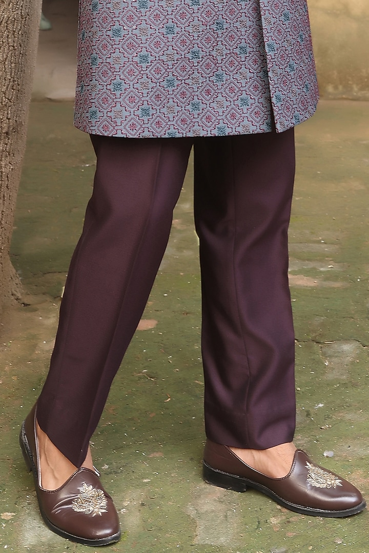 Grey Jacquard Thread Embroidered Indo-Western Set by Zoop Men at Pernia's Pop Up Shop