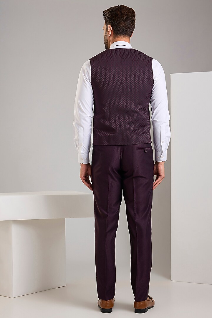 Wine Jacquard Tuxedo Set by Zoop Men at Pernia's Pop Up Shop
