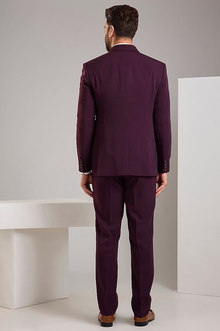 Wine Terry Rayon Blazer Set by Zoop Men at Pernia's Pop Up Shop