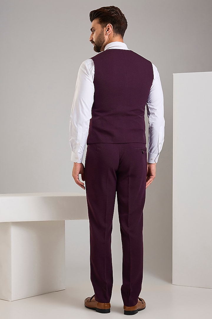 Wine Terry Rayon Blazer Set by Zoop Men at Pernia's Pop Up Shop
