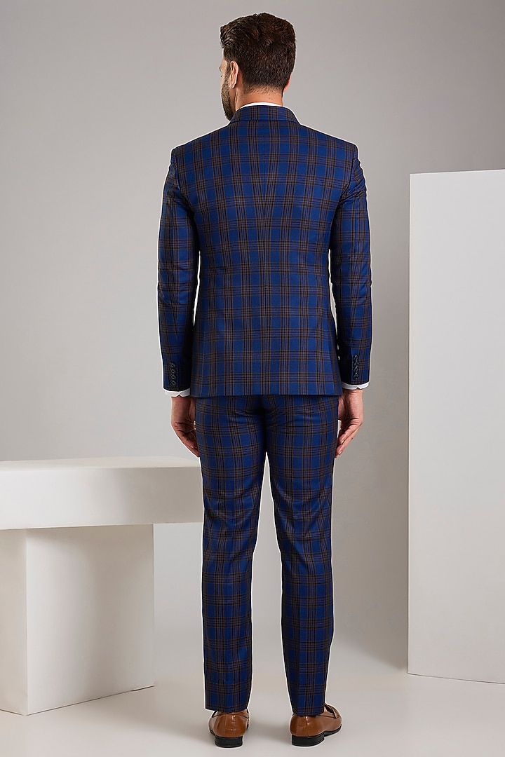 Blue Terry Rayon Double-Breasted Blazer Set by Zoop Men at Pernia's Pop Up Shop