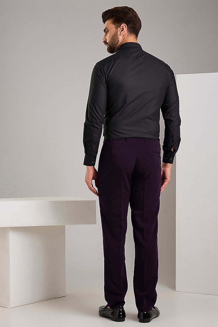 Purple Jacquard Tuxedo Set by Zoop Men at Pernia's Pop Up Shop