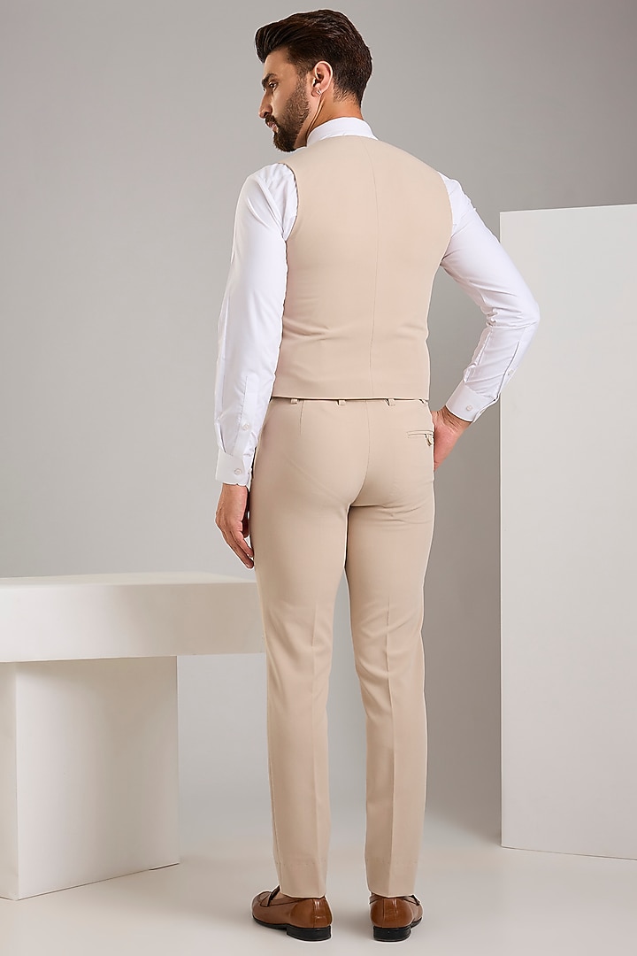 Beige Japanese Stretch Fabric Blazer Set by Zoop Men at Pernia's Pop Up Shop