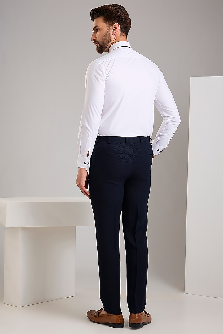 Blue Jacquard Double Breasted Tuxedo Set by Zoop Men at Pernia's Pop Up Shop