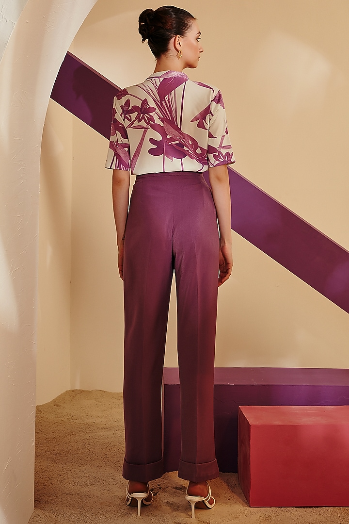 Mauve Luxury Crepe Pant Set by Zosia at Pernia's Pop Up Shop