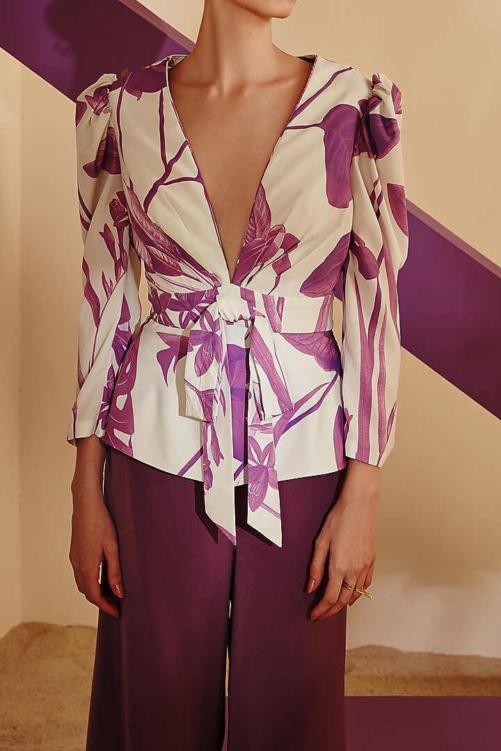 Mauve Crepe Pant Set by Zosia at Pernia's Pop Up Shop