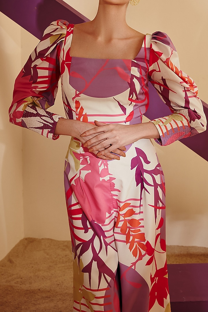 Multi-Colored Luxury Crepe Printed Pant Set by Zosia at Pernia's Pop Up Shop