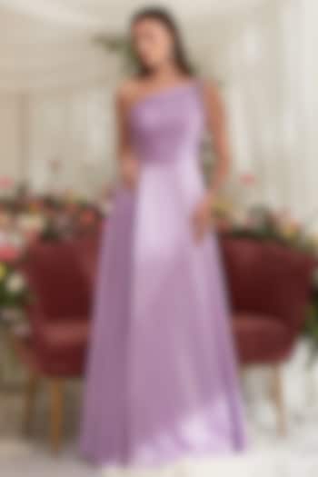 Lilac One-Shoulder Gown by Zosia