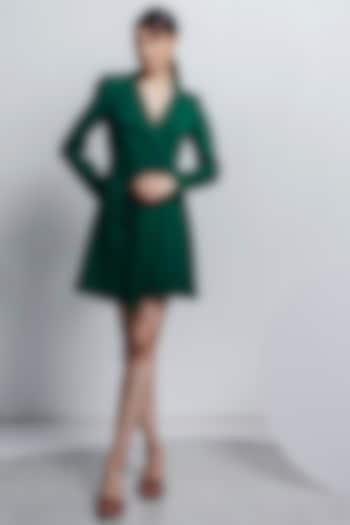 Emerald Green Button-Up Dress by Zosia