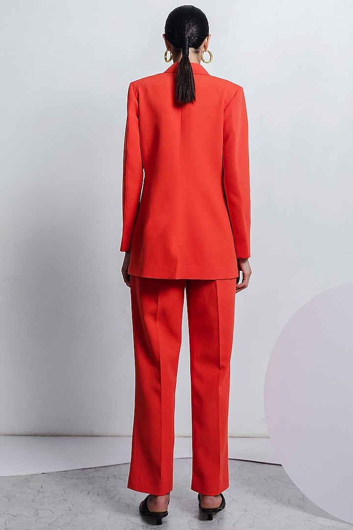 Burnt Orange Banana Polyester Pant Set by Zosia at Pernia's Pop Up Shop