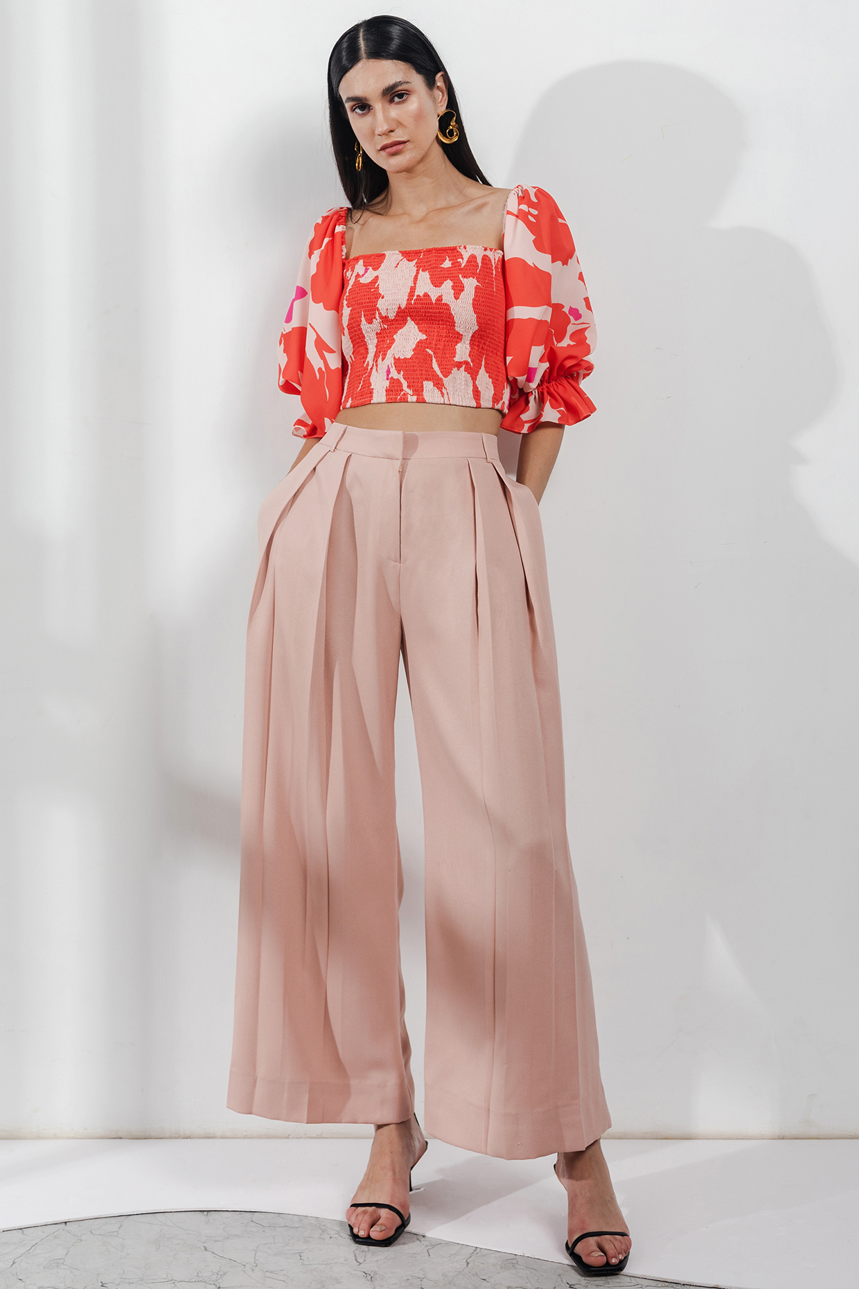 Orange & Nude Pant Set by Zosia at Pernia's Pop Up Shop