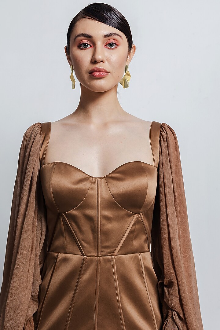 Brown Corset Summer Dress by Zosia at Pernia's Pop Up Shop