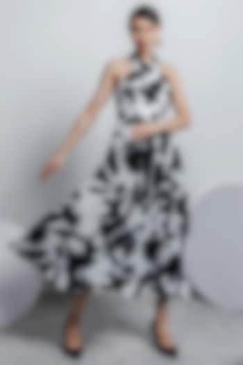 Black & White Printed Maxi Dress by Zosia