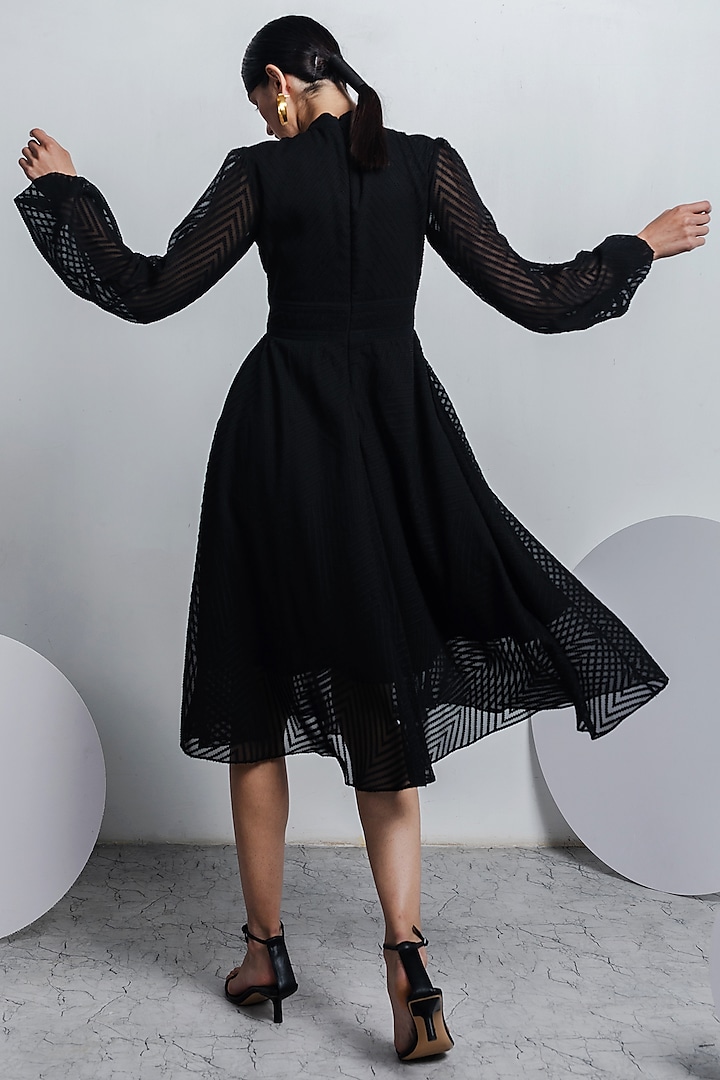 Black Banana Crepe Midi Summer Dress by Zosia at Pernia's Pop Up Shop