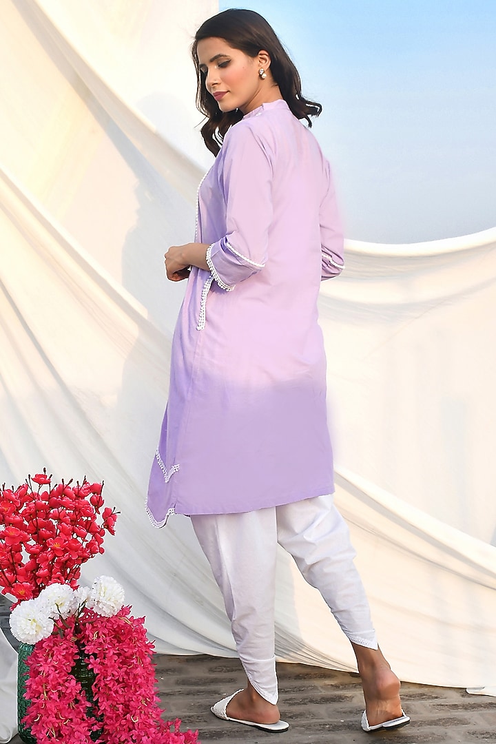 Lilac Cotton A-Line Kurta Set by Zumaira The Label at Pernia's Pop Up Shop