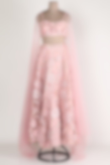 Blush Pink Embroidered Lehenga Set by Zuri