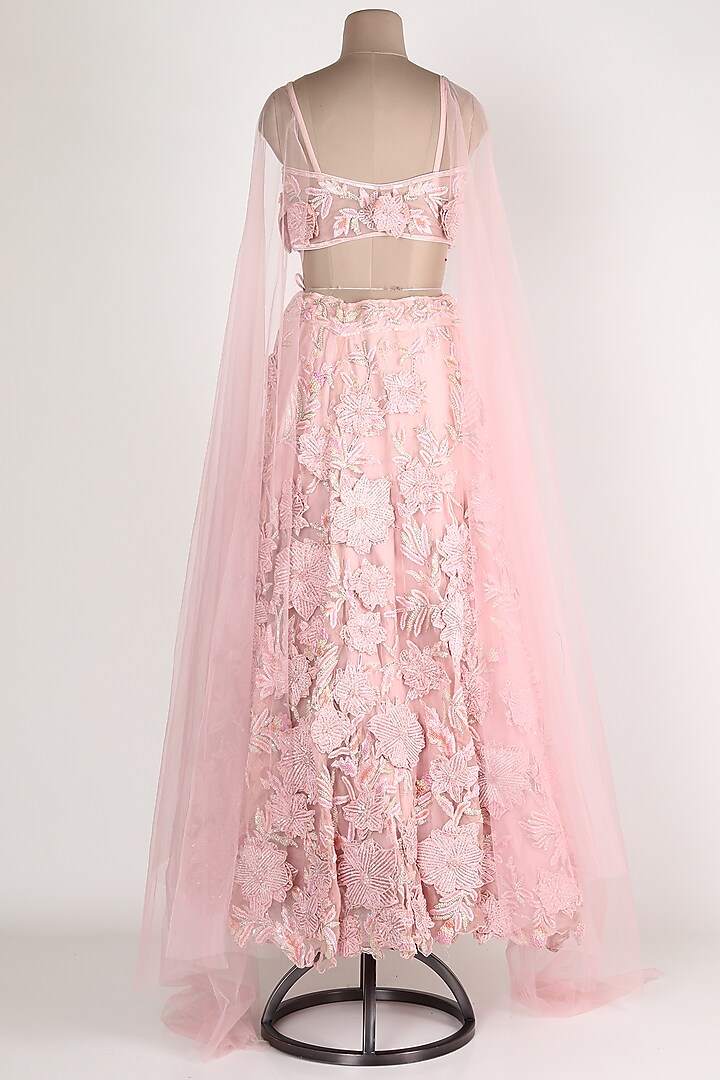 Blush Pink Embroidered Bridal Lehenga Set by Zuri at Pernia's Pop Up Shop