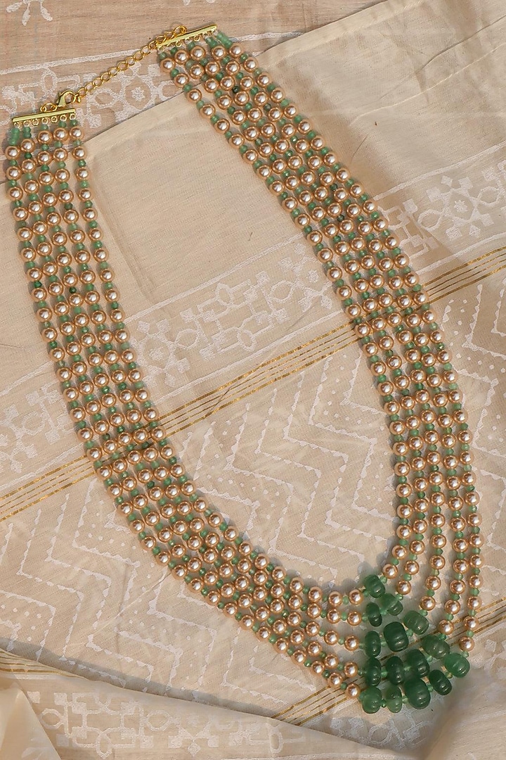 Gold Plated Jadau Kundan Polki Long Necklace by Zevar King at Pernia's Pop Up Shop