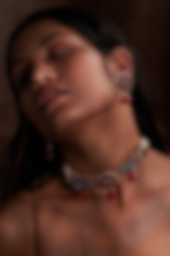 Gold Plated Jadau Kundan Polki Choker Necklace Set by Zevar King at Pernia's Pop Up Shop