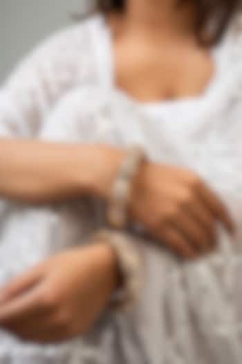 Gold Finish Kundan Polki & Red Stone Kada by Zevar King at Pernia's Pop Up Shop