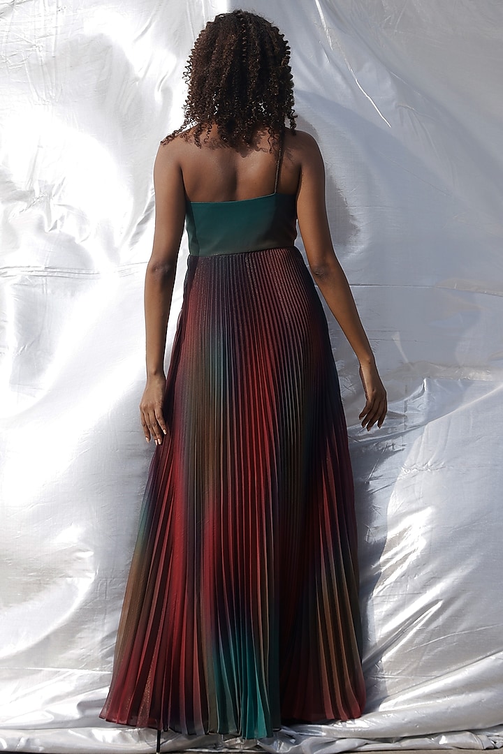 multi colored pleated dress Multicolored Pleated Dress